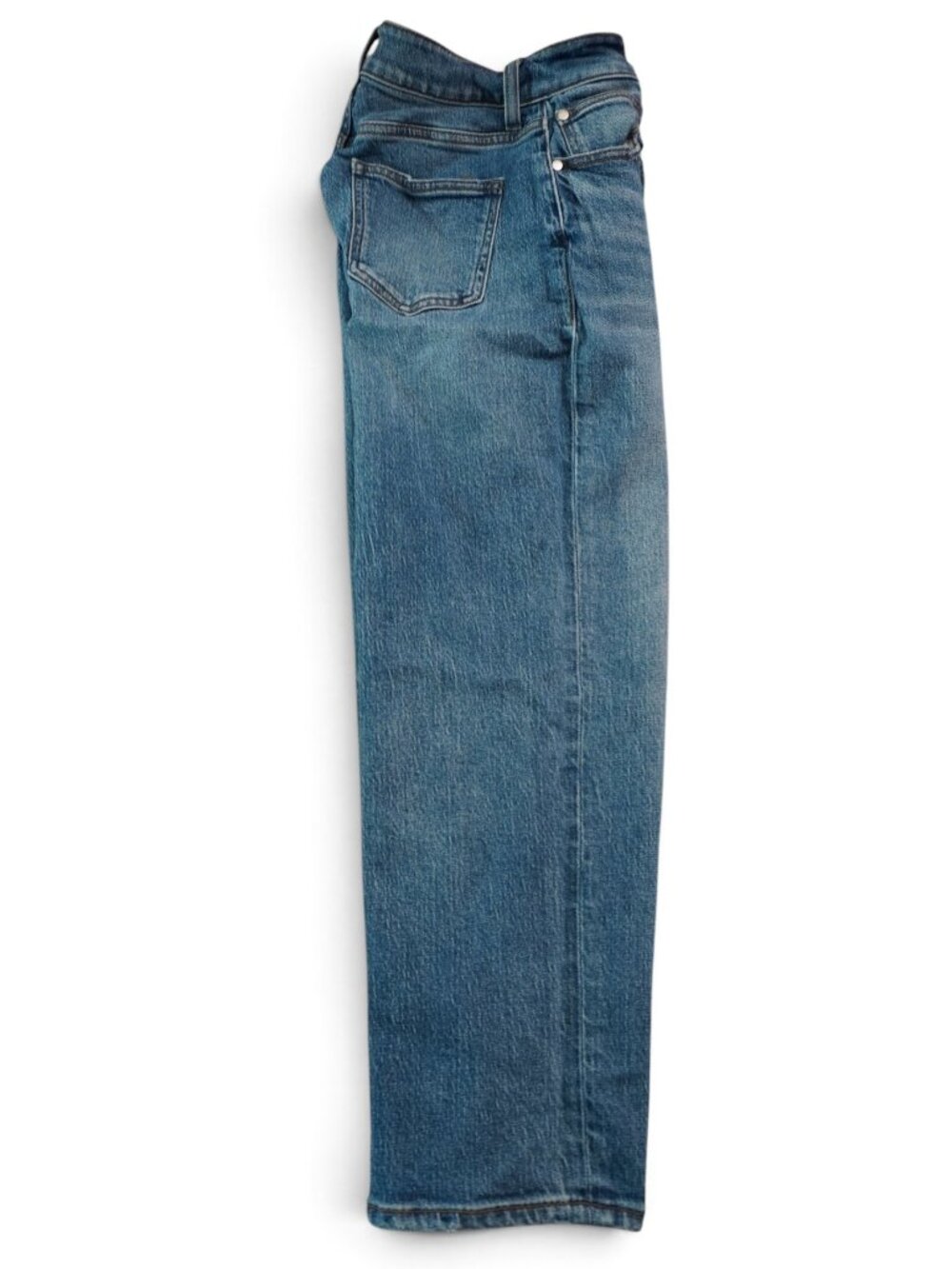 Quince Comfort Stretch High Rise Cropped Wide Leg Jeans Stormy Blue Sz 27x25 - Picture 9 of 16